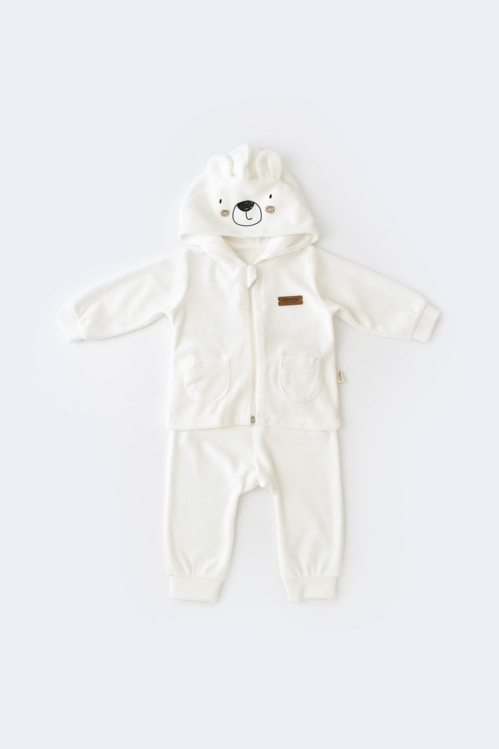 Hooded Velvet Pants & Long Sleeve Jacket Set