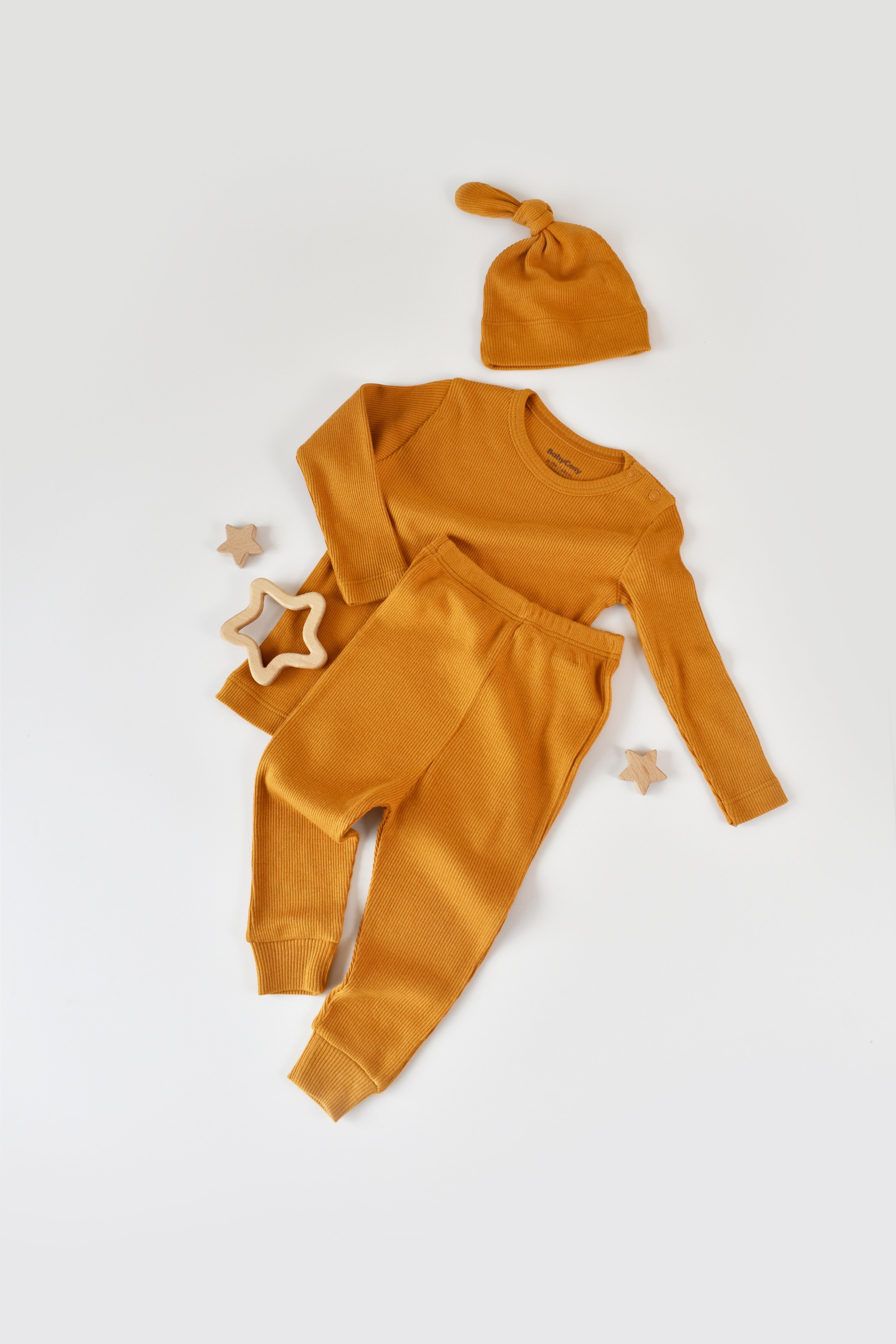 Cotton Pants & Long Sleeved Top & Hat - 3 Pcs Set