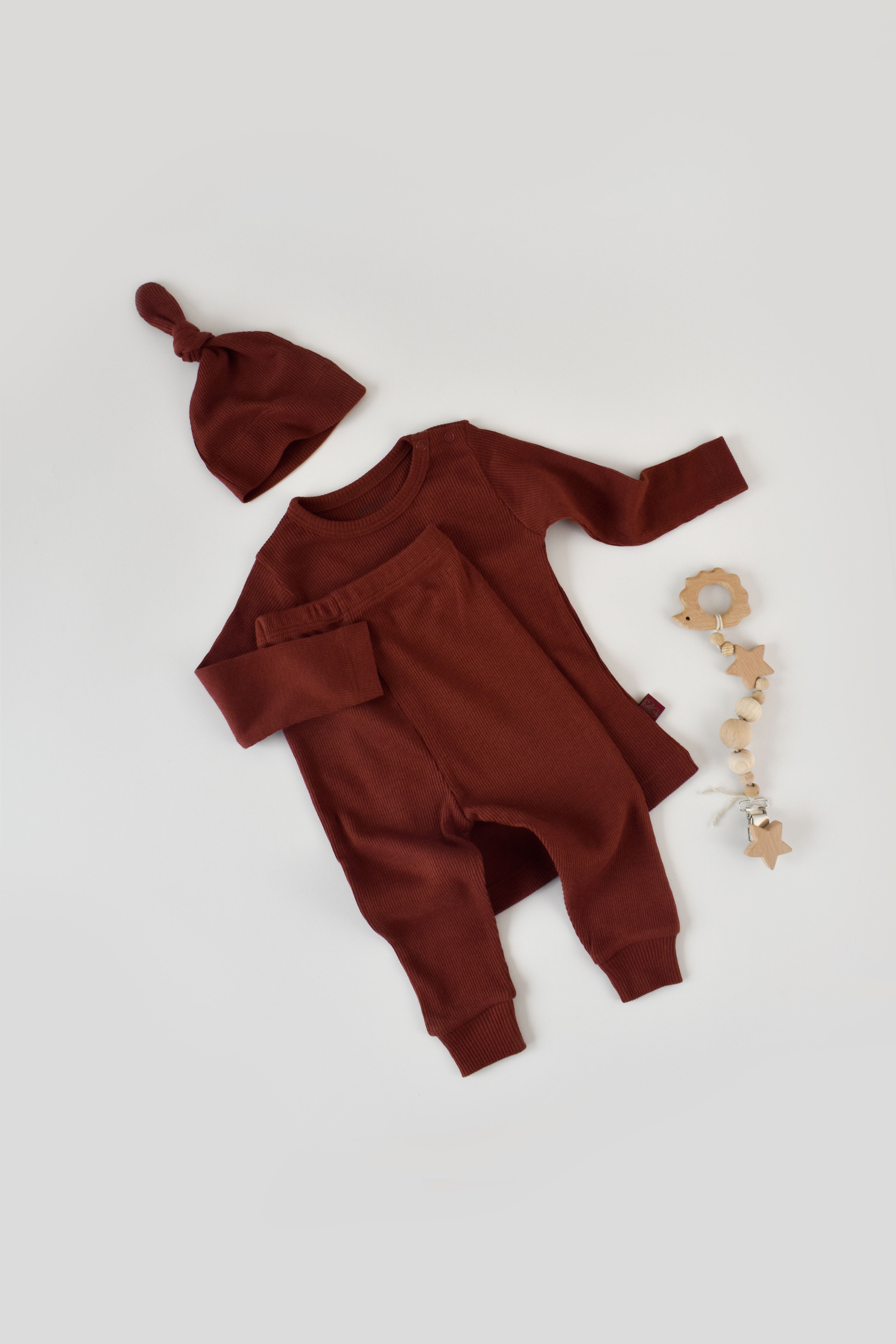 Cotton Pants & Long Sleeved Top & Hat - 3 Pcs Set