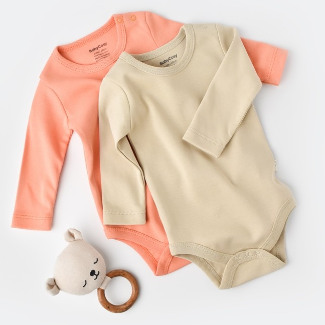 2 Pcs Cotton Long Sleeve Bodysuits
