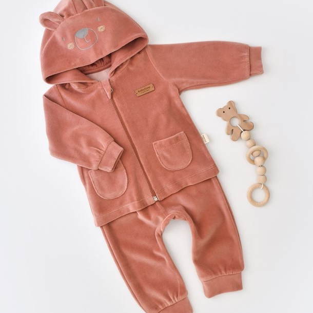 Hooded Velvet Pants & Long Sleeve Jacket Set