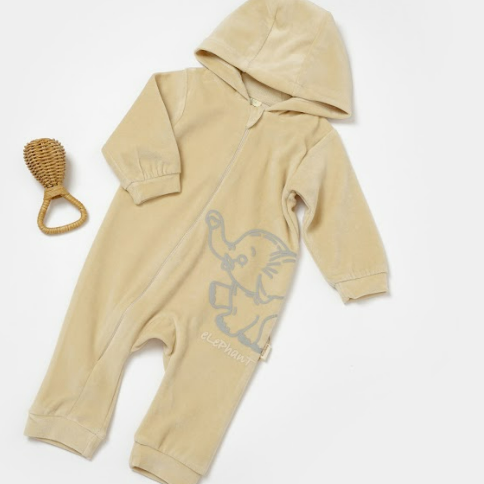 Velvet Hooded Zippered Romper