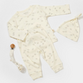 Cotton Pants & Long Sleeved Top & Hat - 3 Pcs Set